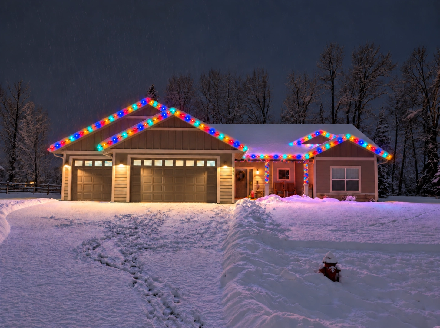 Custom rooflines & porch lighting in Multicolor